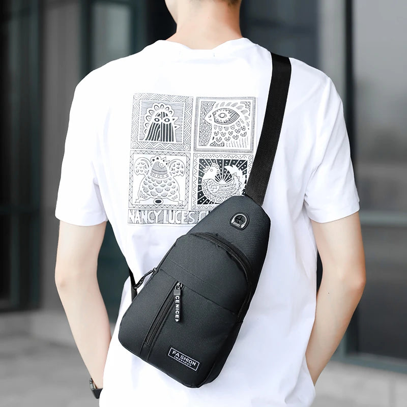 Chest Bag Men's One Shoulder Crossbody Bag Large Capacity Outdoor Sports And Leisure Fashion Small Shoulder Bag Large Capacit