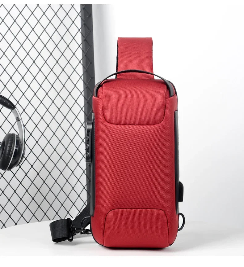 Designer Multifunction Anti-theft USB Shoulder Crossbody Bag Travel Sling Pack Messenger Pack Chest Bag Male Luxury Brand Men