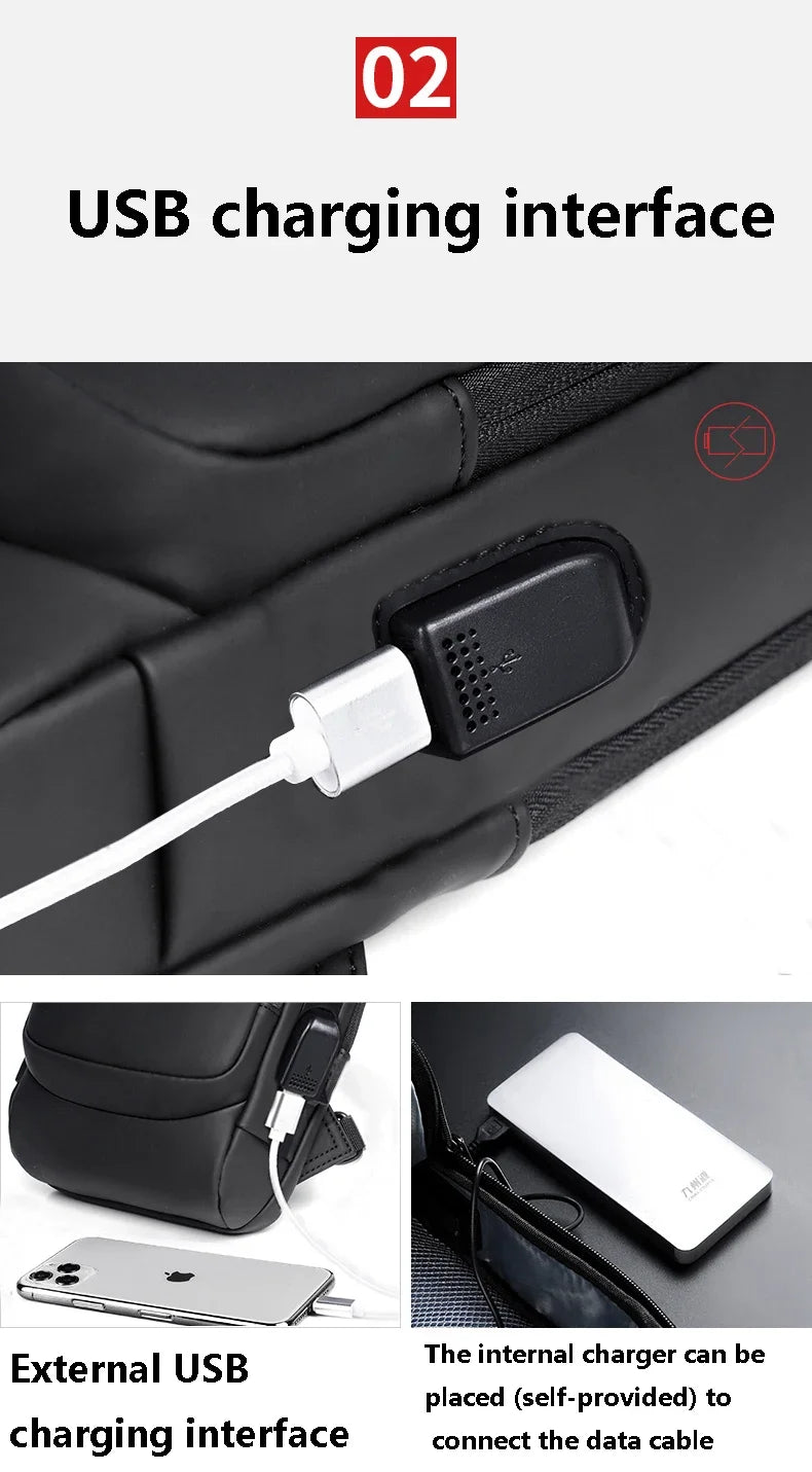 Designer Multifunction Anti-theft USB Shoulder Crossbody Bag Travel Sling Pack Messenger Pack Chest Bag Male Luxury Brand Men