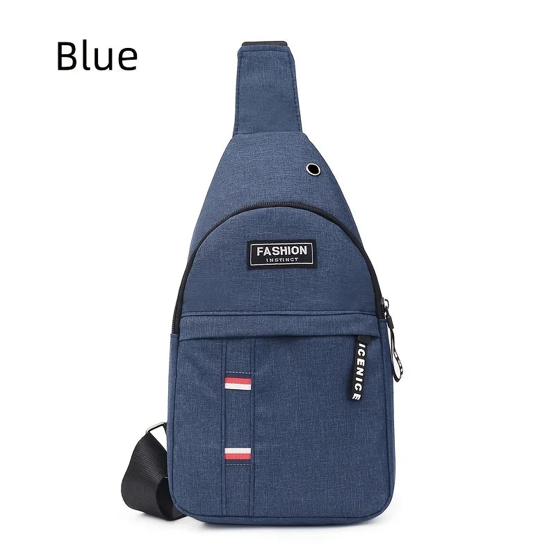 Men's Small Canvas Crossbody Chest Bag, Multifunctional Sling Bag For Outdoor Sports Travel Hiking Camping