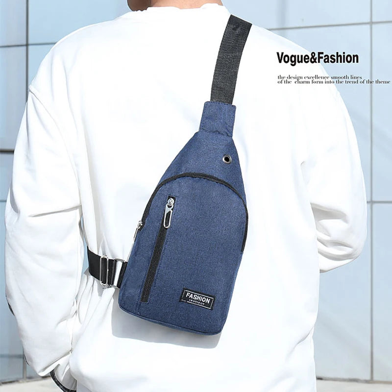 Chest Bag Men New Leisure Fashion Trend One Shoulder Chest Bag Outdoor Sports Multi Functional Crossbody Bag