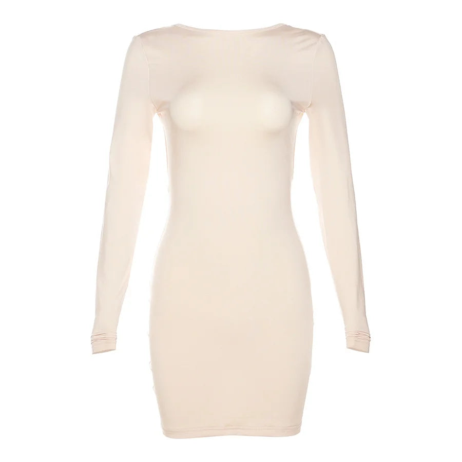 Sexy, slim, full-sleeve bodycon dress; perfect for a prom.