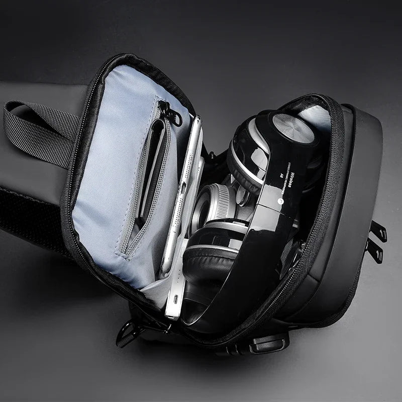Designer Multifunction Anti-theft USB Shoulder Crossbody Bag Travel Sling Pack Messenger Pack Chest Bag Male Luxury Brand Men