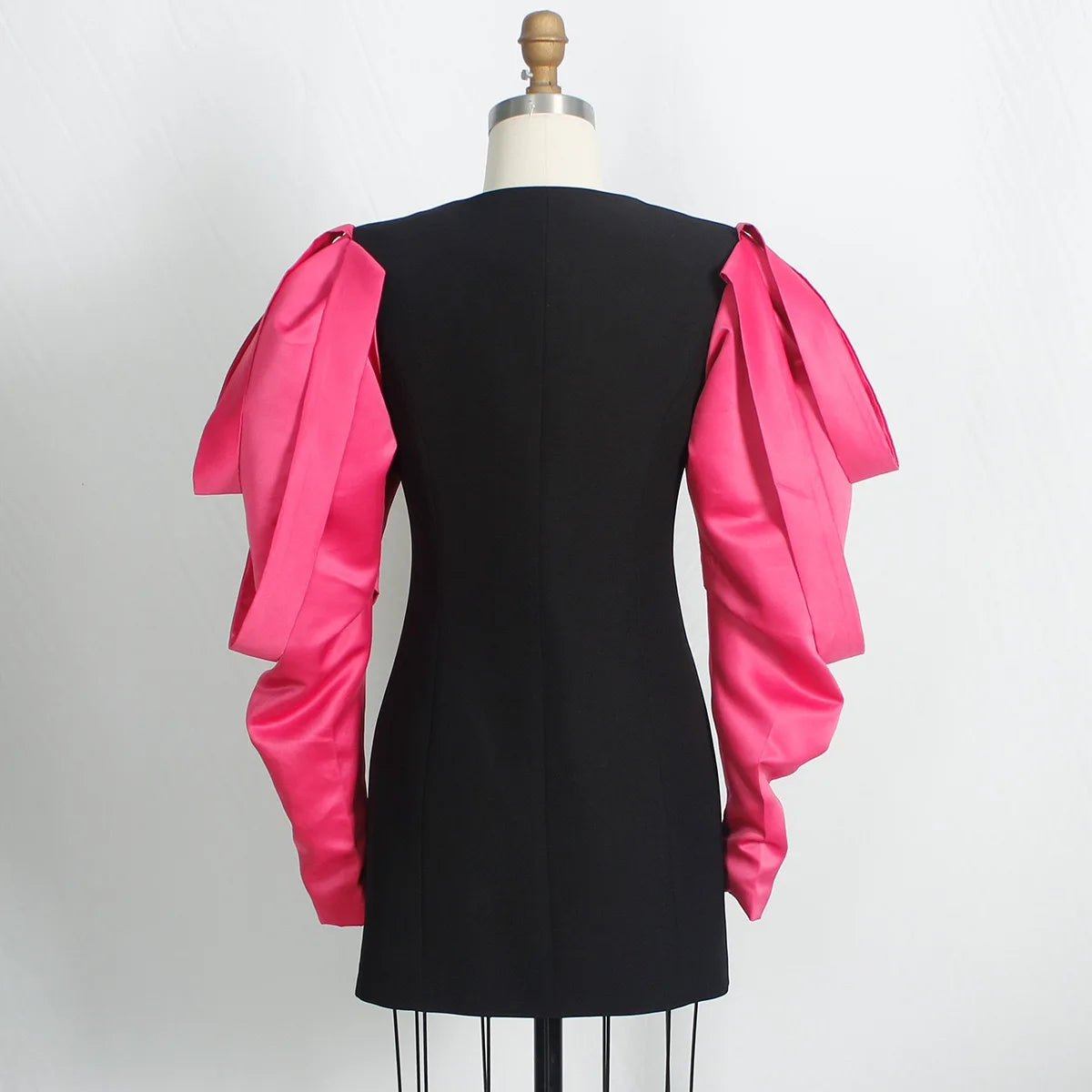 Evening Dresses Pink Street Wear Women Mini Sexy Club Wear Notched Collar Long Sleeve V Neck