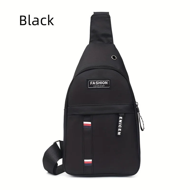 Men's Small Canvas Crossbody Chest Bag, Multifunctional Sling Bag For Outdoor Sports Travel Hiking Camping