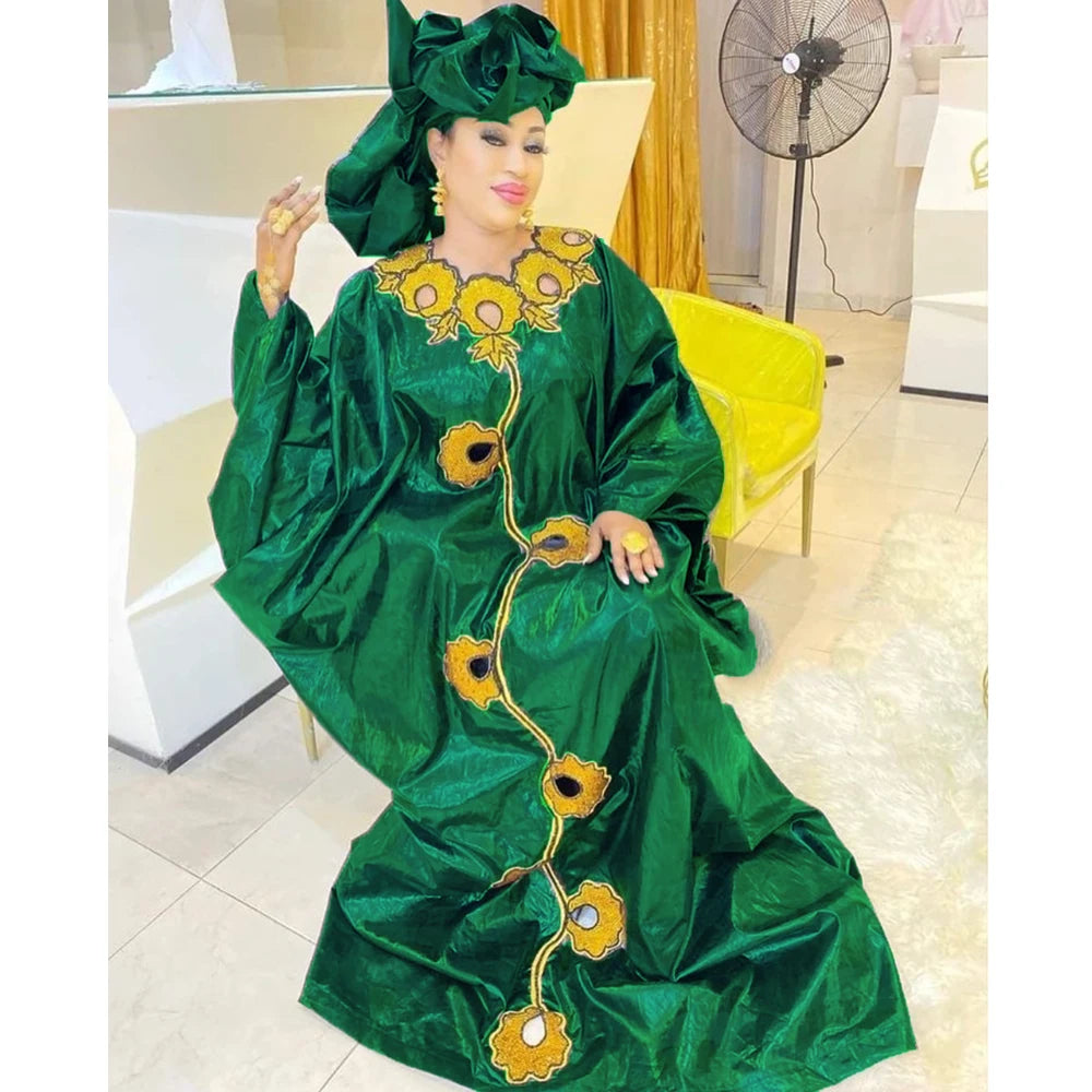 Black African Dresses For Women Bazin Riche Robe Original Basin For Wedding Party Newest Clothing Nigeria Tradition Bride Dress