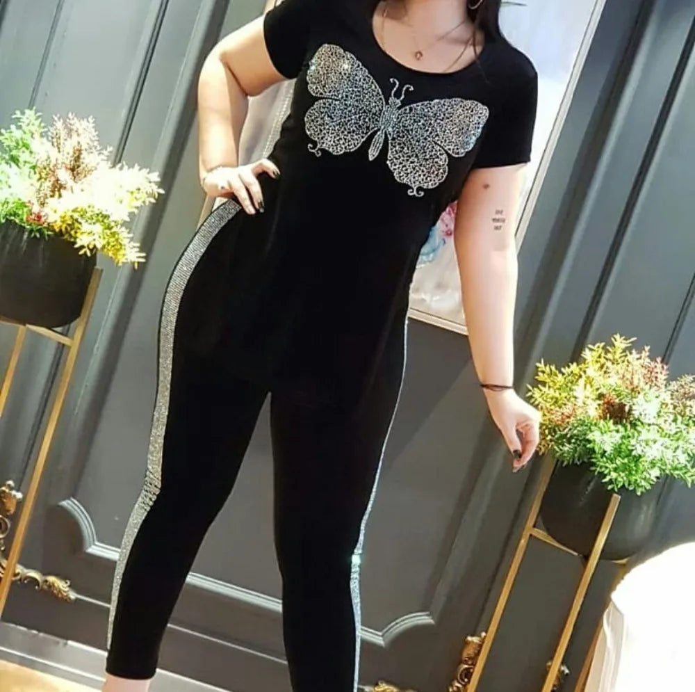 HGTE Velvet 2 Piece Set Women African Clothes Autumn Winter Africa Clothing Plus Size High Quality Fashion Suit African Dresses