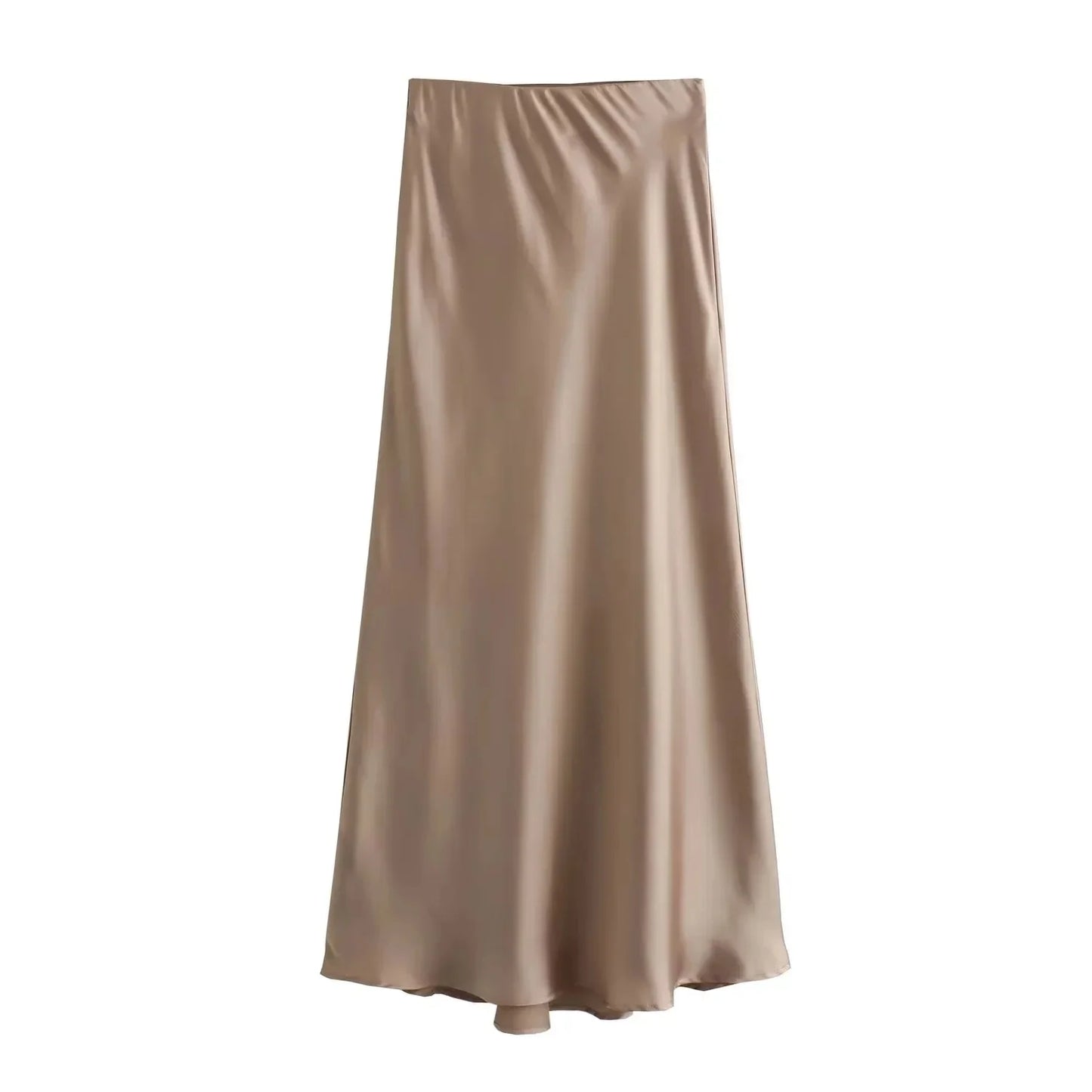 SAW Fast Selling Women's Clothing French Style Long Skirt High Waist Satin-Like Silk Sensation Independent Station Skirt