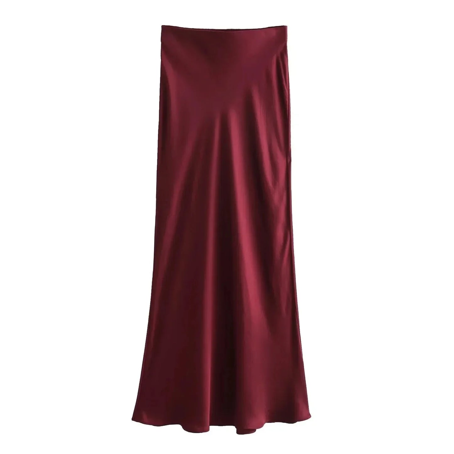 SAW Fast Selling Women's Clothing French Style Long Skirt High Waist Satin-Like Silk Sensation Independent Station Skirt