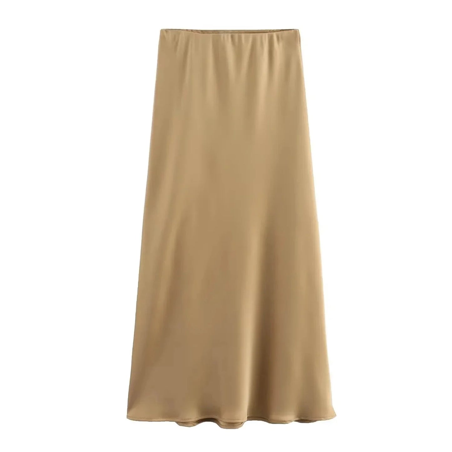 SAW Fast Selling Women's Clothing French Style Long Skirt High Waist Satin-Like Silk Sensation Independent Station Skirt