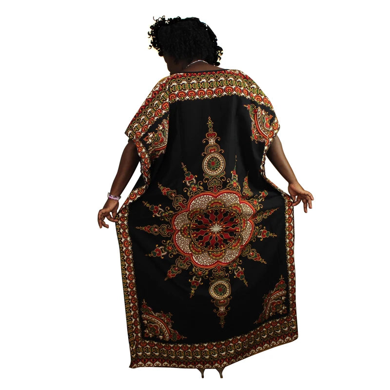 Plus Size African Party Dresses for Women 2024 New Fashion Dashiki Ankara Cotton Wedding Gowns Elegant Turkey Muslim Maxi Dress