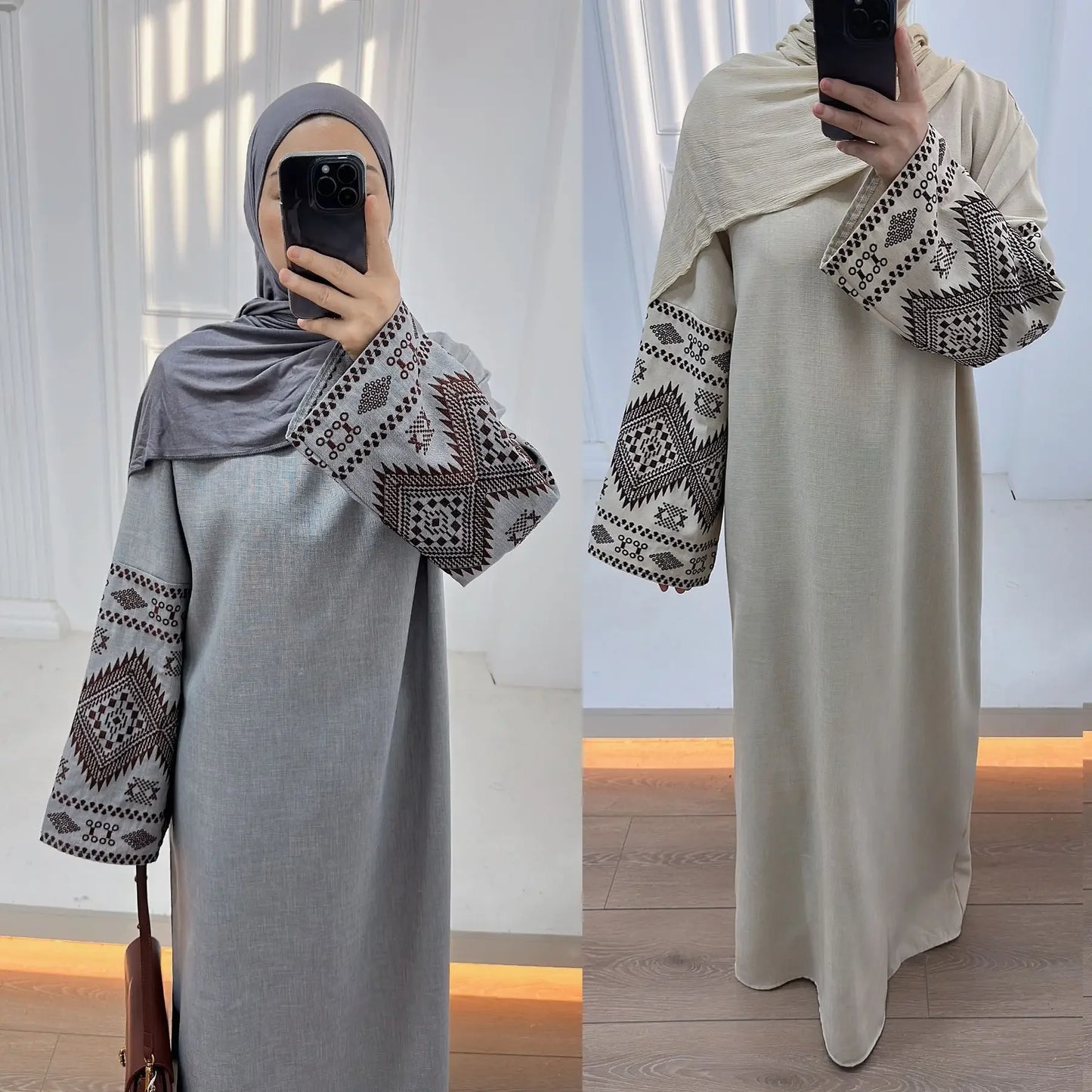 Embroidery Cuff Closed Abaya Dress Muslim Abayas for Women Dubai Luxury Turkey African Dresses Islmaic Clothes Hijab Robe Kaftan