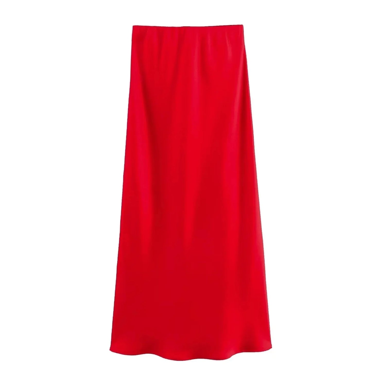 SAW Fast Selling Women's Clothing French Style Long Skirt High Waist Satin-Like Silk Sensation Independent Station Skirt