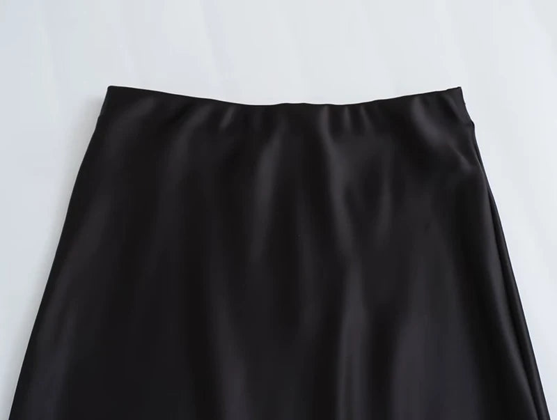 Spring 2025 Women Midi Skirts Fashion Temperament Casual Versatile High Waist Skirts Women Elastic Waist Skirts