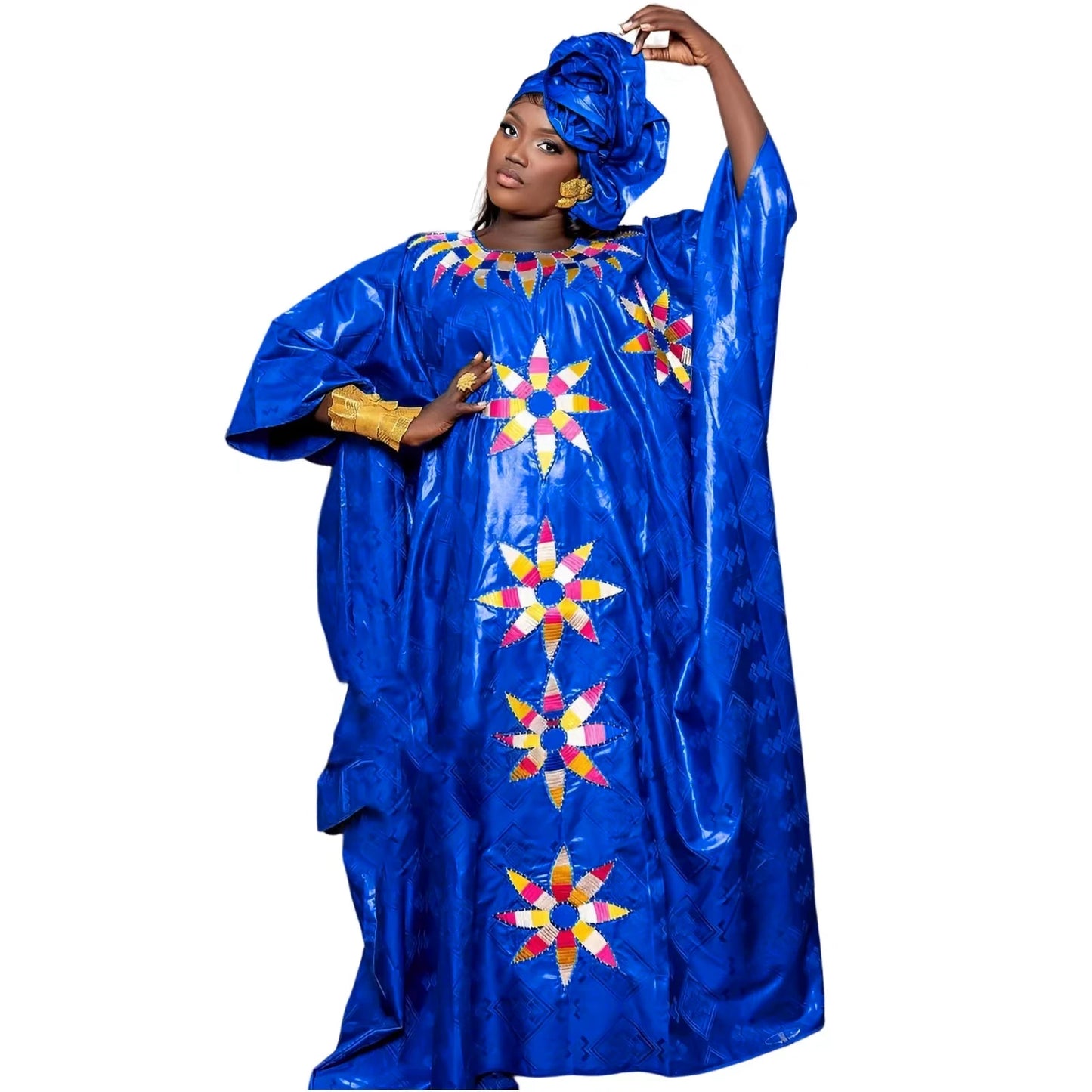 Dashiki for Couple,Advanced Embroidery African Mens Clothing Button up Dashiki Shirts and Pants Outfits 3 Pieces