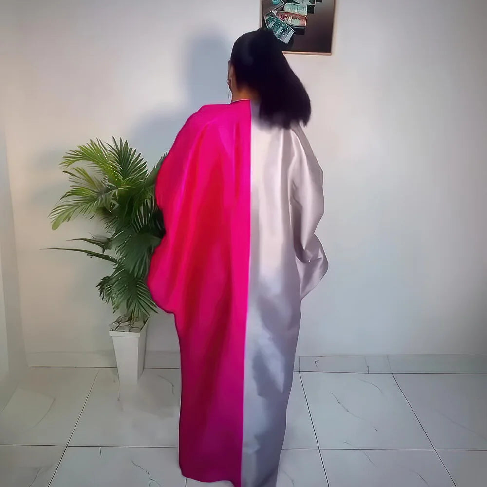 Elegance african dresses for woman Color blocking african dresses for woman party Plus size robe africains femme