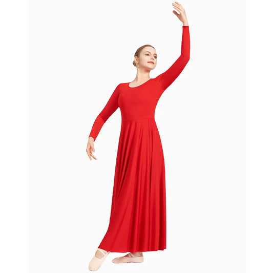 Women Praise Dance Dress Liturgical Worship Costume Long Sleeve Dancewea Can be freely trimmed