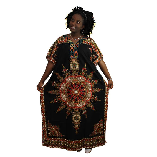 Plus Size African Party Dresses for Women 2024 New Fashion Dashiki Ankara Cotton Wedding Gowns Elegant Turkey Muslim Maxi Dress